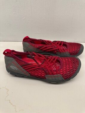 Keen Red and Gray Mesh Slip-On Water Shoes